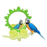 Molare Sitzstangen für Vögel – Vogelfutterstation für Wellensittiche mit Spiegel, Spielzeug für Vögel zum Aufhängen mit zwei Futterbechern für Papageien, Nymphensittiche (mit Sitzstangen