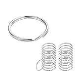 CORTNEY Kleine Schlüsselanhänger-Ringe, 25 mm, silberfarben, runde Metall-Spaltringe für Hausschlüssel, Organisation und Bastelarbeiten, 100 Stück