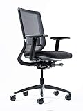 Yaasa Chair Ergonomischer Bürostuhl, mit Einstellung der Sitztiefe, 3D-Armlehnen, Lordosenstütze, Traglast 130kg, Schwarz
