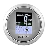 GPS Tachometer Geschwindigkeitsmesser Kilometerzähler für Auto Boot 85mm Wasserdichte Geschwindigkeitsmesser (Weiß)
