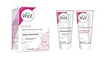 Veet Gesicht Haarentfernungs-Creme Set für sensible Haut mit Aloe Vera + Vitamin E, 1x50 ml Enthaarungscreme + 1x 50 ml Pflegecreme