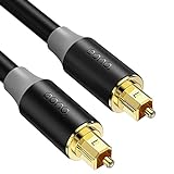 Amazon Brand - Eono 1,8M Optical Audio Cable Optisches Kabel Toslink Optisch Digital Audio Kabel Optisch Spdif Kabel Audiokabel