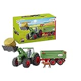 Schleich 42379 Farm World Spielset - Traktor mit Anhänger, Spielzeug ab 3 Jahren, 60x15x15cm