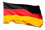 Aricona Deutschland Flagge - Deutschlandfahne 90 x 150 cm mit Messing-Ösen - Strapazierfähige Fahne für Fahnenmast - 100% Polyester