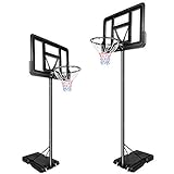 YOLEO Basketballkorb 2,3 bis 3,05 Meter höhenverstellbar mit Ständer Korbanlage Outdoor beweglich für Erwachsene Kinder