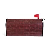 Magnetischer Briefkastenüberzug in dunkelroter Ziegelmauer, für Garten, Heimdekoration, Standardgröße 50,8 x 45,7 cm