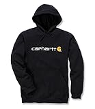 Carhartt Herren-Sweatshirt, Arbeitskleidung, mittelschwer, langärmelig, Schwarz, mit Logo