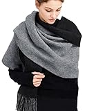 MOWEN Kaschmir Schal Frauen übergroße Pashmina Große Warme Schals Wraps 2-Ton Solid Color für Herbst Winter 70X200