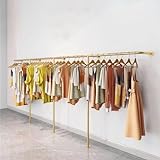AYVADA Wandgarderobe, Kleiderständer, rundes Metallrohr, Kleiderständer, anpassbare Kleiderbügel, kreativer Boutique-Kleiderständer, 400–500 cm, Gold