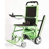 Premium Elektrischer Rollstuhl, zusammenklappbar, medizinische Evakuierung, Treppenstuhl, Notfall-Transport, manuelle Spur, Treppenrollstuhl-Hebebühne – Tragfähigkeit: 200 kg, grünes