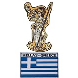 A-ONE 2 Stück Athena-Aufnäher + Griechenland-Flagge, Göttin des Krieges, Stadt, Held und Weisheit, Olympus-Gott, Souvenir-Aufnäher für Stoff zum Aufnähen auf Dekoration, einfach aufzukleben, Nr. 323C