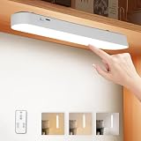 URAQT Schrankbeleuchtung LED, 26 cm Unterbauleuchte Kabellos 2400mAh LED Lichtleiste Batterie 3 Lichtmodi Dimmbare Timer LED Lampe mit Fernbedienung Wiederaufladbare USB Magnetische Schrank L