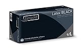 Bingold 619003 Latex Black Einmal Handschuhe, Puderfrei, Größe L, 100 Stück