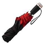 HUGO BOSS Taschenschirm GEAR red - Ultraleichter und extra robuster Regenschirm mit Rostschutz und Anti-Aging