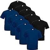 Fruit of the Loom Valueweight Herren-T-Shirt, kurzärmelig, 5 Stück, 5 Schwarz/5 Marineblau, XL