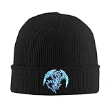 KUGEUII Damen Winter Hüte Thermo Hut Herren Blaue Augen Weiß Drache Haube Hüte Japanische Comic Yu Gi Oh Skullies Mützen Erwachsene Unisex Warme Beanie Hüte Herbst Outdoor Caps Geschenke fü