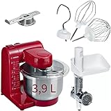 Bosch MUM44R2A Küchenmaschine Rot inklusive Fleischwolf und Spritzgebäckvorsatz