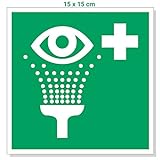 Aufkleber Augenspüleinrichtung 15x15, Zeichen Augendusche/Augenspülung/Notdusche