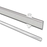 INTERDECO Paneelwagen Aluminium mit Klettband kürzbar für Gardinenschienen, Universal Easyslide, 60 cm