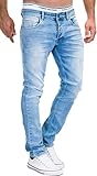MERISH Jeans Herren Slim Fit Jeanshose Stretch Designer Hose Denim 9148-2100 (36-32, 9148 Hellblau)