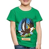 Spreadshirt Yakari Indianer Fliegt Auf Großer Adler Kreislogo Kinder Premium T-Shirt, 122-128, Kelly Green
