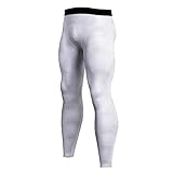 Xmiral Schlangenhaut Muster Leggings Fitness Laufen Trainingshose Atmungsaktiv Schnelltrocknende Hose Stretch Jogginghose (Weiß, M)
