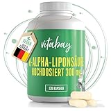 Vitabay R-Alpha-Liponsäure 300 mg • 120 Kapseln • R ALA mit Thioctsäure • Hochdosiert • Bioverfügbar