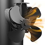 Kaminventilator Magnetisch, Kaminlüfter für Holz/Brennholz/Feuerstelle/Ofenrohr, Leiser Kamin Ventilator Stromlos, Stove Fan for Fireplace, mit 2pcs Leistungsstark Magnete (Magnete)