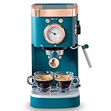 GKPLY Espresso-Kaffeemaschine, halbautomatischer kompakter Vintage-Espressokocher mit Dampfstab für Latte Espresso und Cappuccino, Geschenk für Kaffeeliebhaber, Mutter, Freund, Familie