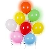 AGPTEK 40 LED Blinkende Bunte Luftballons mit Farbigem Band, 24 Stunden Leuchtdauer, für Party, Geburtstag, Hochzeit, Festival, Weihnachten, Q01, 7 wechselnde Farben