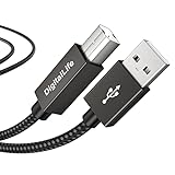 DigitalLife MIDI-A150-II | USB zu B MIDI Interface Converter Kabel für MIDI Musikinstrumente - 1,5m, Nylon, Metall