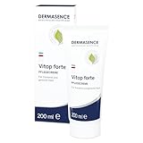 DERMASENCE Vitop forte Pflegecreme, 200 ml - Hautschützende Basispflege bei trockener und zu Neurodermitis neigende Haut - Entzündungen vorbeugend - mit Wirkkomplex aus Färberwaid und Aloe V