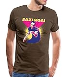 Spreadshirt The Big Bang Theory Sheldon Bazinga Männer Premium T-Shirt, 5XL, Edelbraun