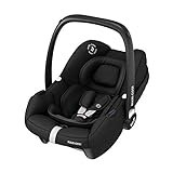 Maxi-Cosi Tinca i-Size Babyschale, sehr leichter Gruppe 0+ Autositz (nur 3,2kg), inkl. Sonnenschutz, nutzbar ab der Geburt bis zu 75 cm (0-12 kg), Essential Black, Schwarz