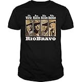 FQQPMS Rio Bravo Dean Martin John Wayne Walter Brennan Womens Men t Shirtss Pour Homme et Femme 100% Coton Blanc Jaune Noir Rouge(Large)