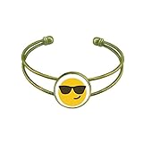 DIYthinker Sonnenbrille Cool Gelb Cute Online Chat Armband Armreif Retro Open Cuff Schmuck