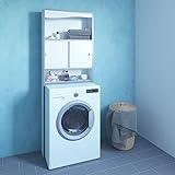 13Casa Click Möbelstück für Waschmaschine, Spanplatte, Melamin, weiß, 177 x 64,3 x 19,2 cm