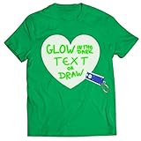 lepni.me Mens T Shirt Personalisieren Sie Ihre Eigenen Glühen in der Dunklen Shirt mit Neon Licht Geburtstag Party Festival Zubehör (L Grün Glow in The Dark)