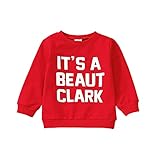 EveryLu Weihnachten Baby Girl Boy Crewneck Sweatshirts lässig Langarm Crewneck Sweatshirt Top Herbst Winterkleidung (Red , 4-5 Years )