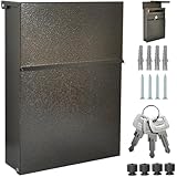 ALSTEN TECH Designer Briefkasten Wandbriefkasten Postkasten ohne Zeitungsfach Braun Bronze Antik Mini 30x23