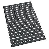 WENKO Wanneneinlage Mod. Arinos Grau, Antirutsch-Badewannenmatte mit Saugnäpfen, 63 x 40 cm, Oberfläche mit Rutschstopp-Struktur,