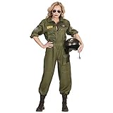 Widmann - Kostüm Kampfjet Pilotin, Overall, Karneval, Mottoparty