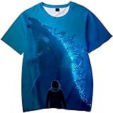PANOZON Jungen Digitaldruck Godzilla Tshirt Gojira Kurzarm Sommer Shirt Kleinkinder Hemden(Godzilla3510, 150)