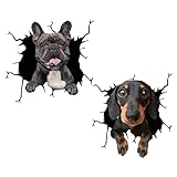 F Fityle 2x 3D Dog Stickers Window Clings Removable Car Decals for Toilet Door Home