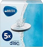 BRITA Wasserfilter MicroDisc 5er Pack, Filter für alle BRITA Trinkflaschen und Karaffen zur Reduzierung von Chlor, Mikropartikel und anderen geschmacksstörenden Stoffen im Leitungswasser