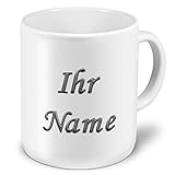 printplanet XXL Riesen-Tasse mit Namen personalisiert - Motiv Chrom-Schriftzug - individuell gestalten - Namenstasse, Kaffeebecher, Becher, Mug