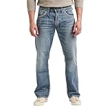 Silver Jeans Co. Herren Gordie Loose Fit Straight Leg Jeans, Helles Indigoblau, 30W / 30L