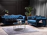 Beliani Stilvolles und Elegantes 5-Sitzer Sofa Set in Kobaltblau SKIEN