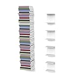 home3000 Bis 80 Bücher - 4 weiße unsichtbare Bücherregale - bis zu 200 cm schwebende Bücherstapel - bis zu 22 cm Tiefe Taschenbücher und Fachbücher