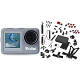 Rollei 40329 Action-Cam 9s Plus I 4K 60fps Unterwasserkamera & 21643 Actioncam Zubehör Set Sport XL - 49-teiliges Zubehör Set, inkl. Tasche, Mini Stativ und Selfie Stick